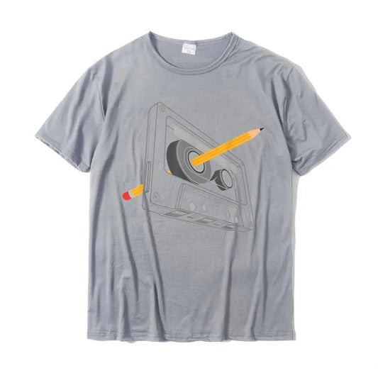 Vintage Rewind Cassette Pencil T-Shirt – Funny 80s 90s Retro Tee for Men & Women