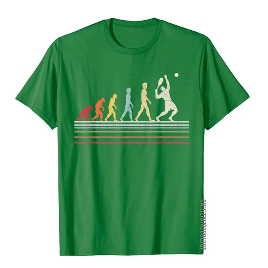 Funny Tennis Evolution T-Shirt – Retro Vintage Sport Tee for Men