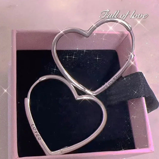 925 Sterling Silver Three-Color Asymmetrical Heart Earrings – Playful Love Design for Women