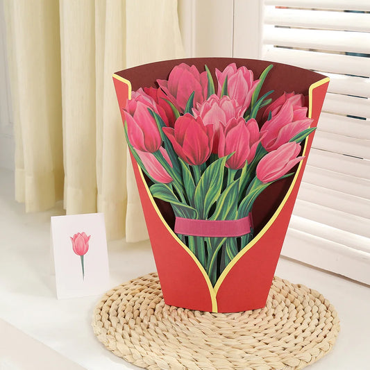 Premium 3D Pop-Up Flower Bouquet Card – Handmade Greeting Card for Special Occasions