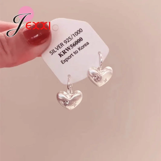 Heart Shape Earrings for Women – S925 Sterling Silver Elegant Gift Jewelry