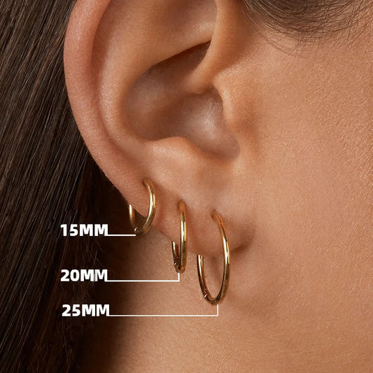 MamacitaSlay Trendy 18K Gold Plated Hoop Earrings – Stainless Steel Jewelry for Women