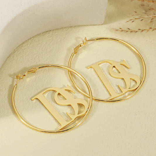 Custom Letter Earrings – Personalized Name Hoop Earrings for Women
