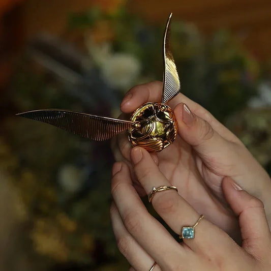 Gold Snitch Ring Box – Movable Wing Jewelry Organizer & Gift Display
