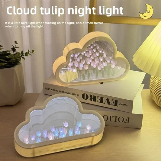 Tulip Cloud Sea of Flowers Handmade Night Light – Creative Atmosphere Lamp & Qixi Lovers Gift