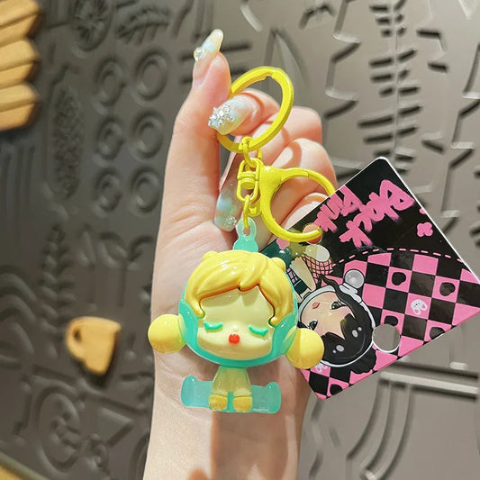 Creative UV Dream Bubble Girl Keychain – Cute Cartoon Pendant for Bags & Gifts