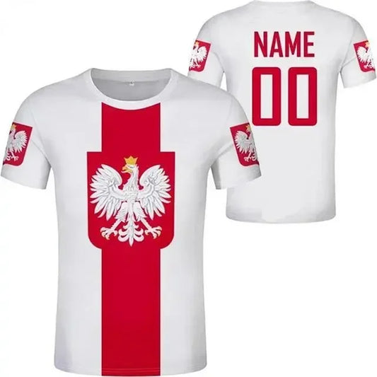 Polish Polska White Eagle Emblem T-Shirt – 3D Nation Flag Graphic Tee for Men